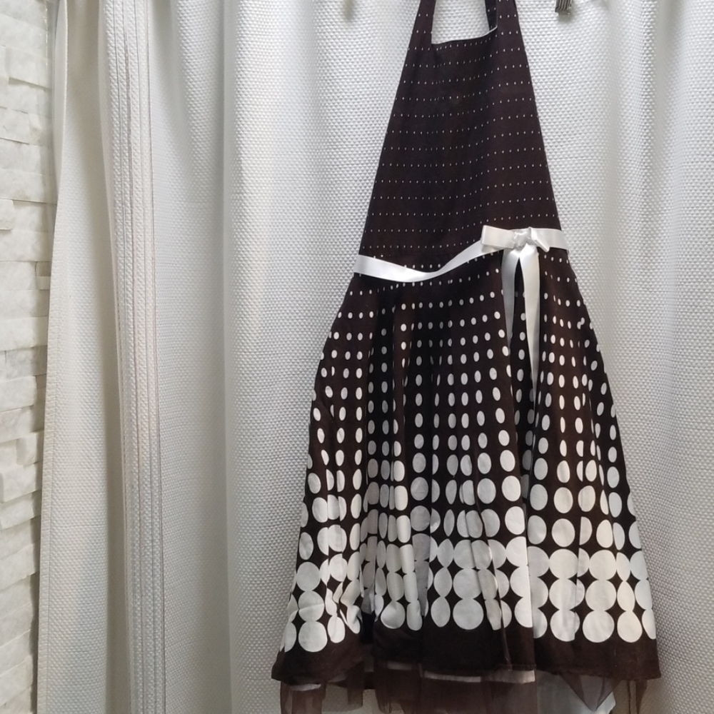 Brown & White Polka Dot Dress
